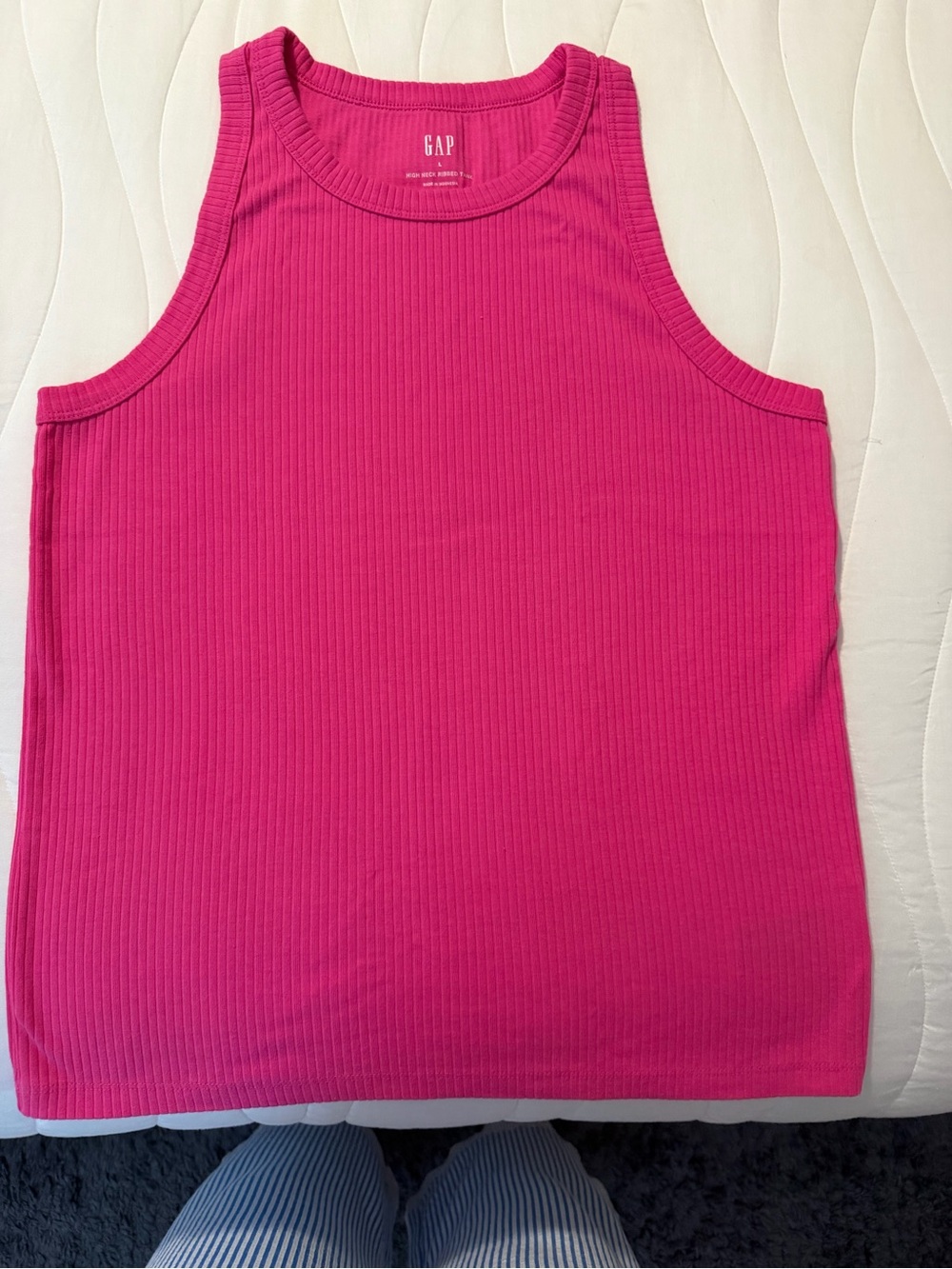 GAP Ribbed Tank Top in Bright Pink